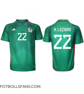 Mexiko Hirving Lozano #22 Replika Hemmatröja VM 2022 Kortärmad